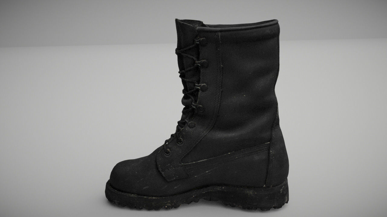 Military boot - 3 colors - low poly 3D Model Collection_13