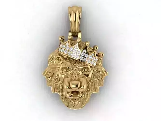 Lion crown pendant