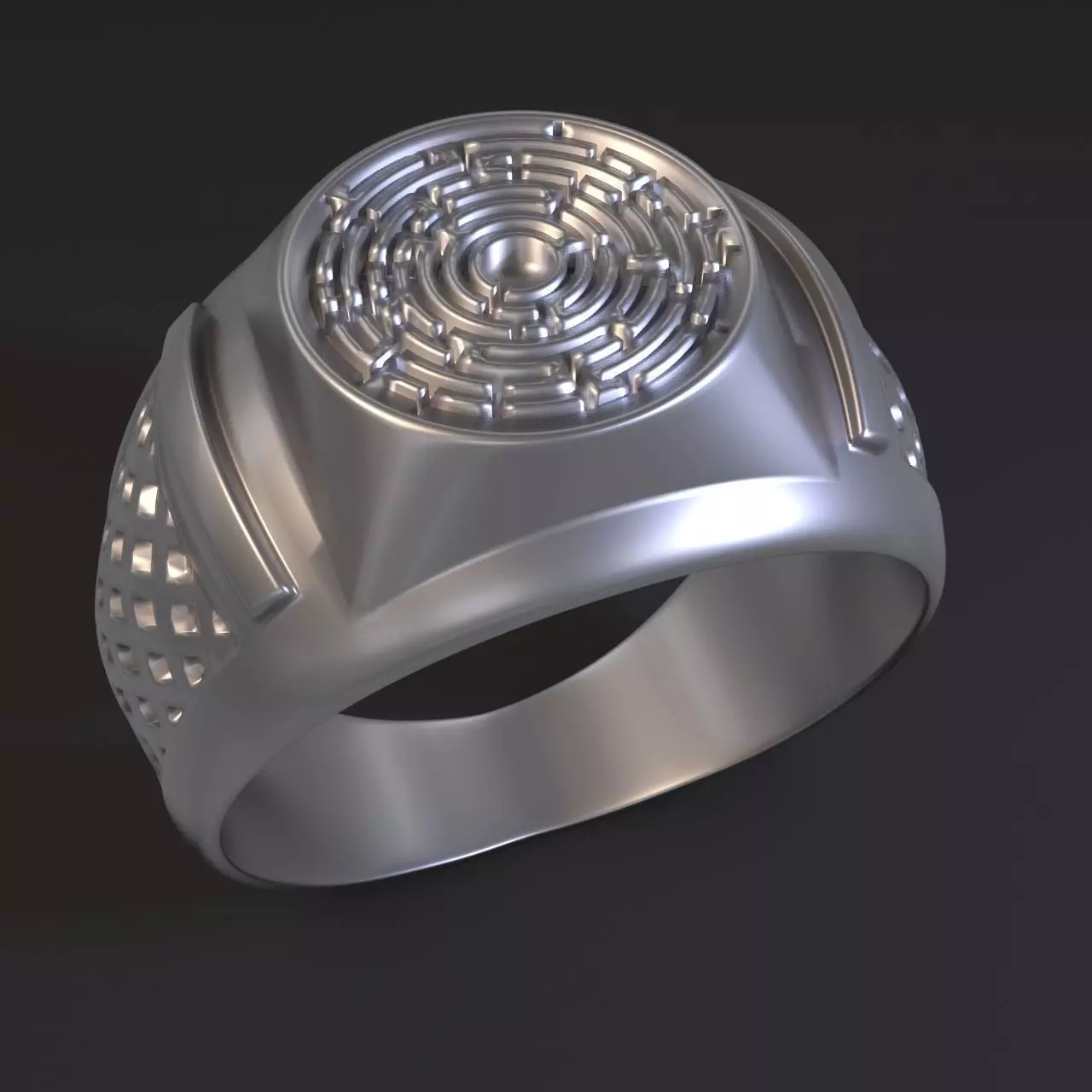Ring with a maze 3D print model