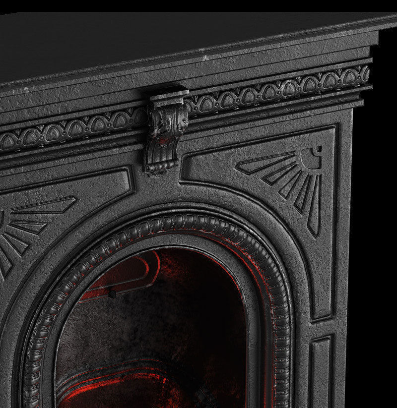  Victorian Cast Iron Fireplace 3D model_3