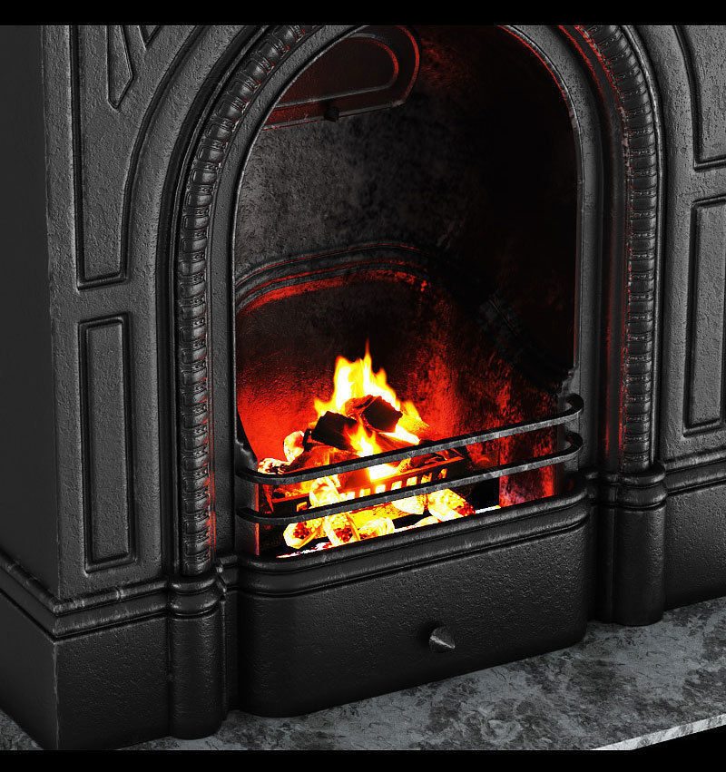  Victorian Cast Iron Fireplace 3D model_2
