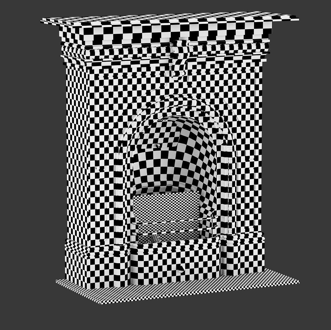  Victorian Cast Iron Fireplace 3D model_6