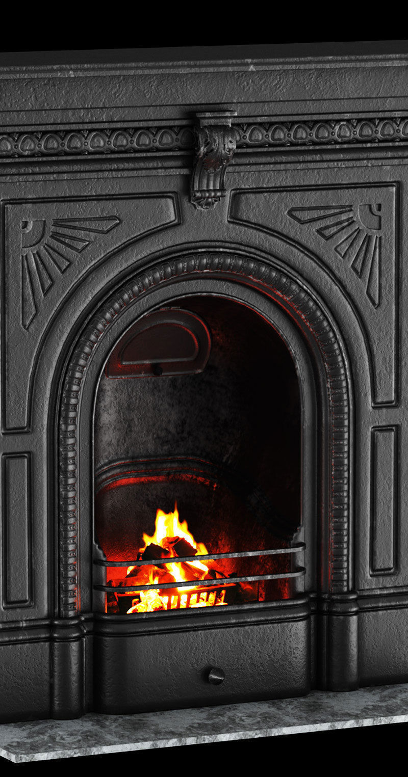  Victorian Cast Iron Fireplace 3D model_1