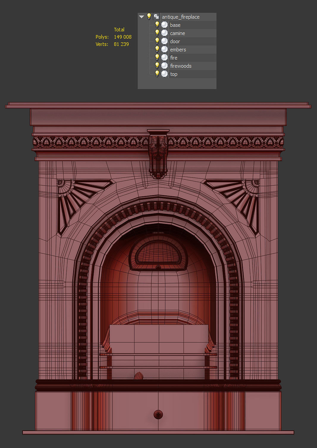  Victorian Cast Iron Fireplace 3D model_4