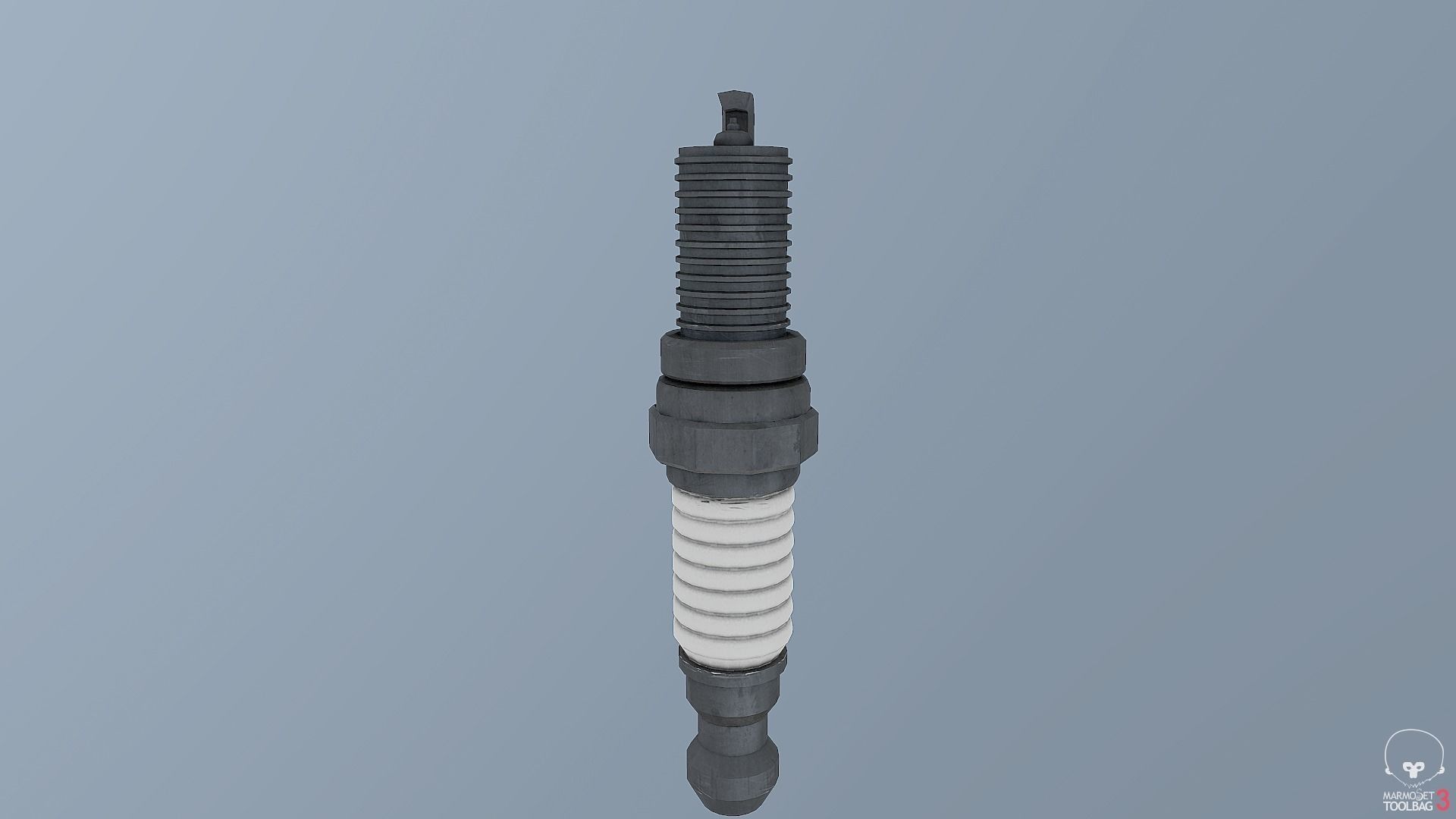 Used Spark Plug Low-poly 3D model_3