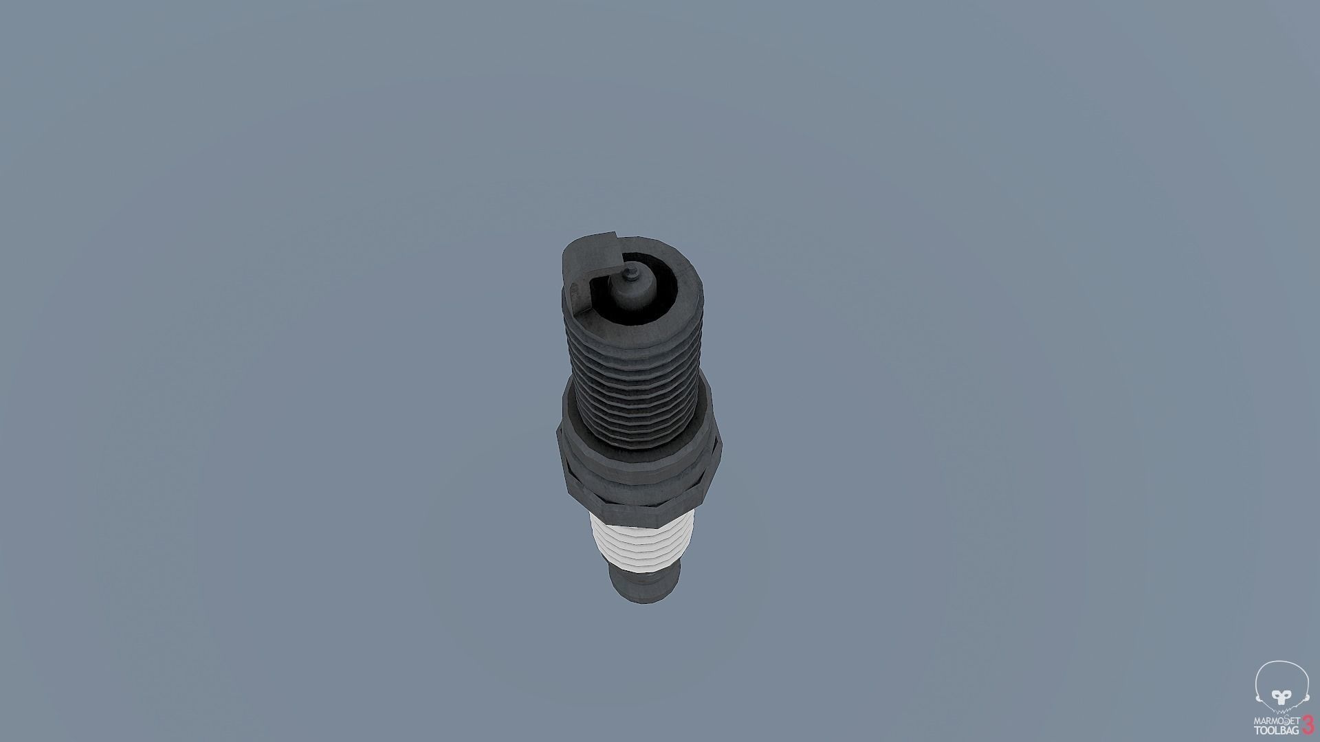 Used Spark Plug Low-poly 3D model_6