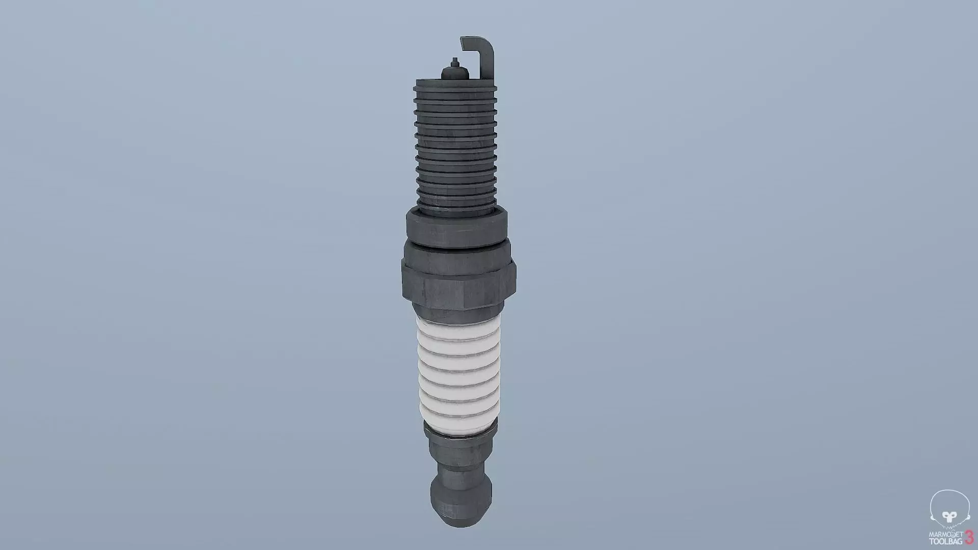 Used Spark Plug Low-poly 3D model_0