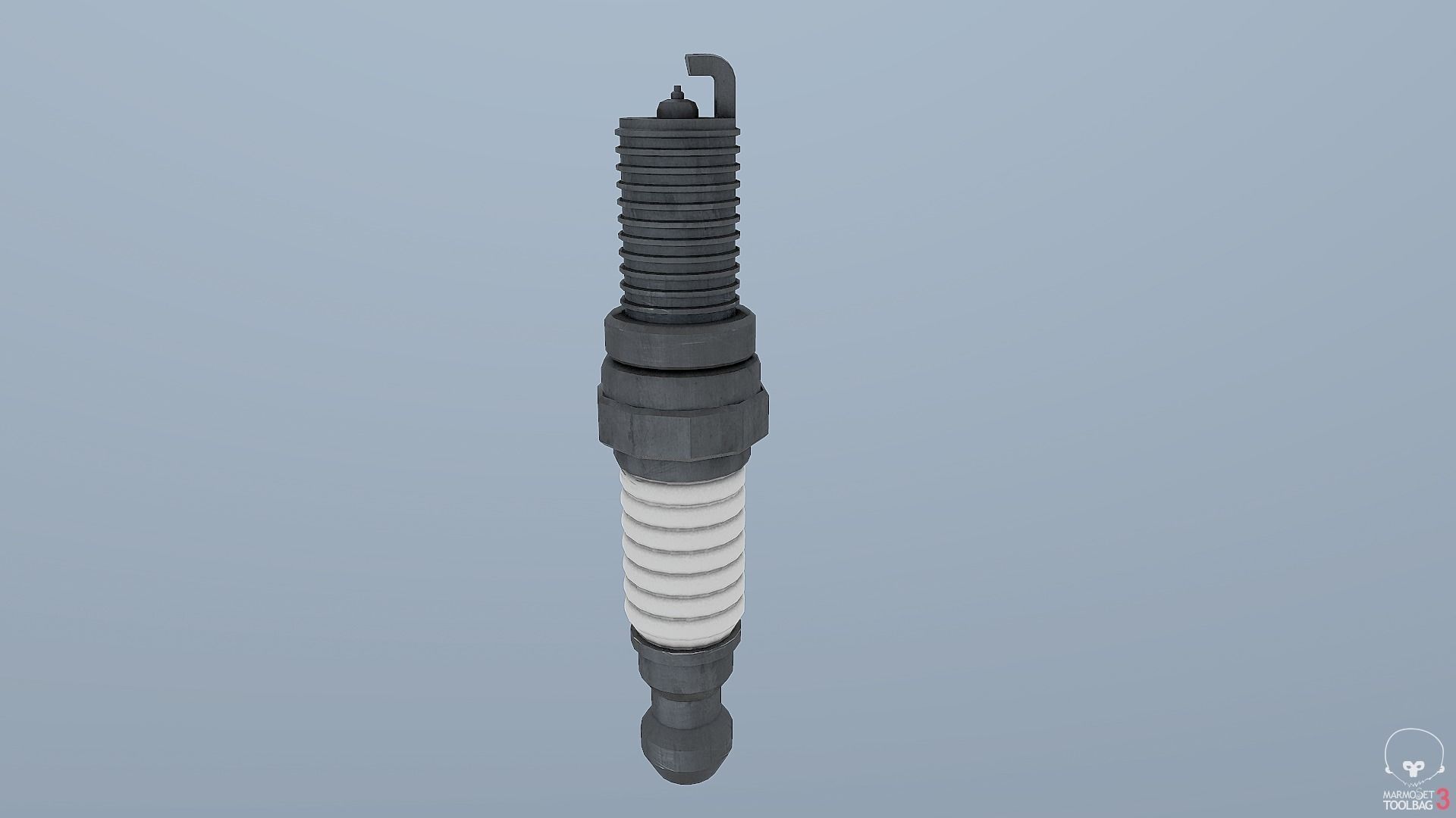 Used Spark Plug Low-poly 3D model_2
