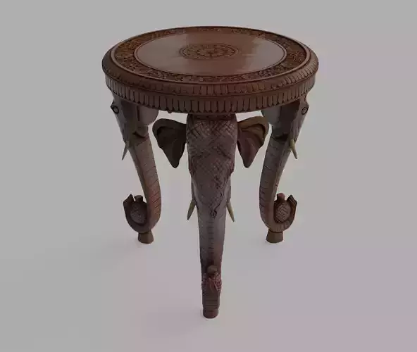 Carved Indian Elephant Table