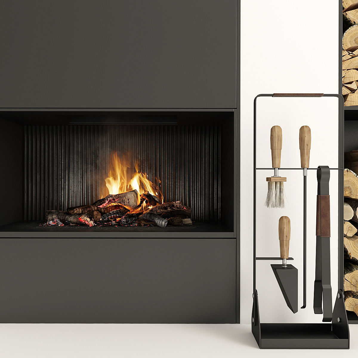  Fireplace Modern 35 3D model_2