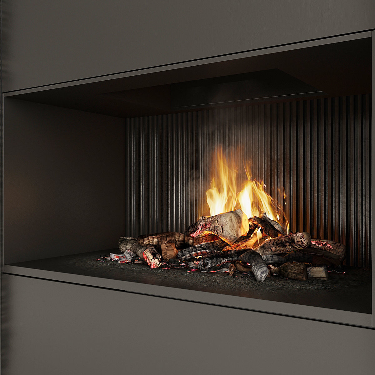 Fireplace and Firewood 34 3D model_4