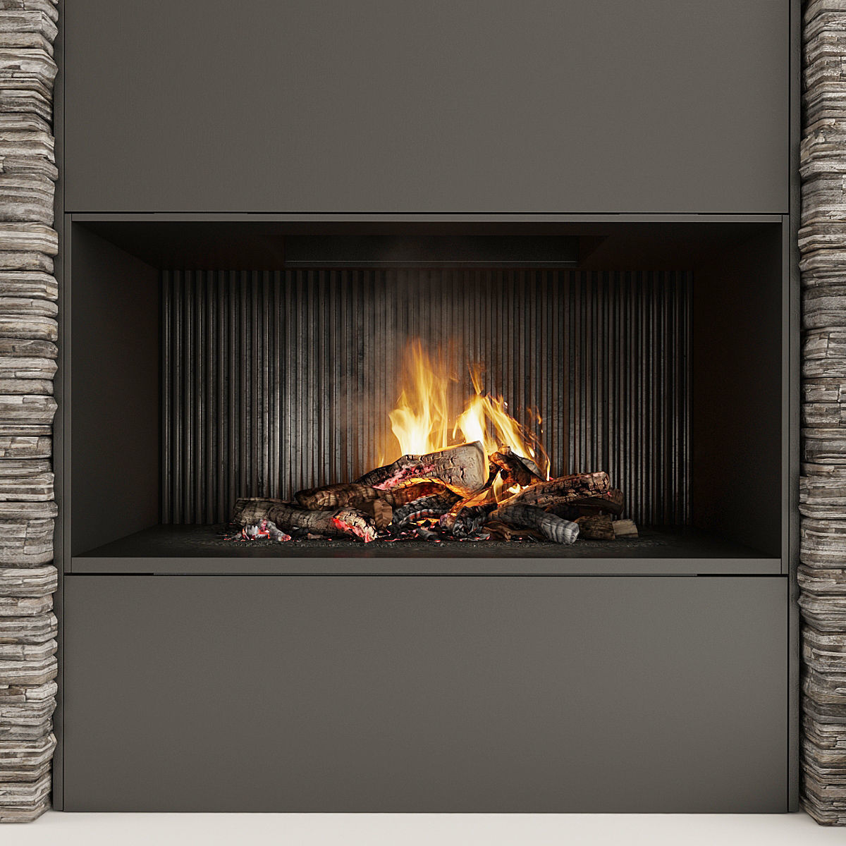 Fireplace and Firewood 34 3D model_11