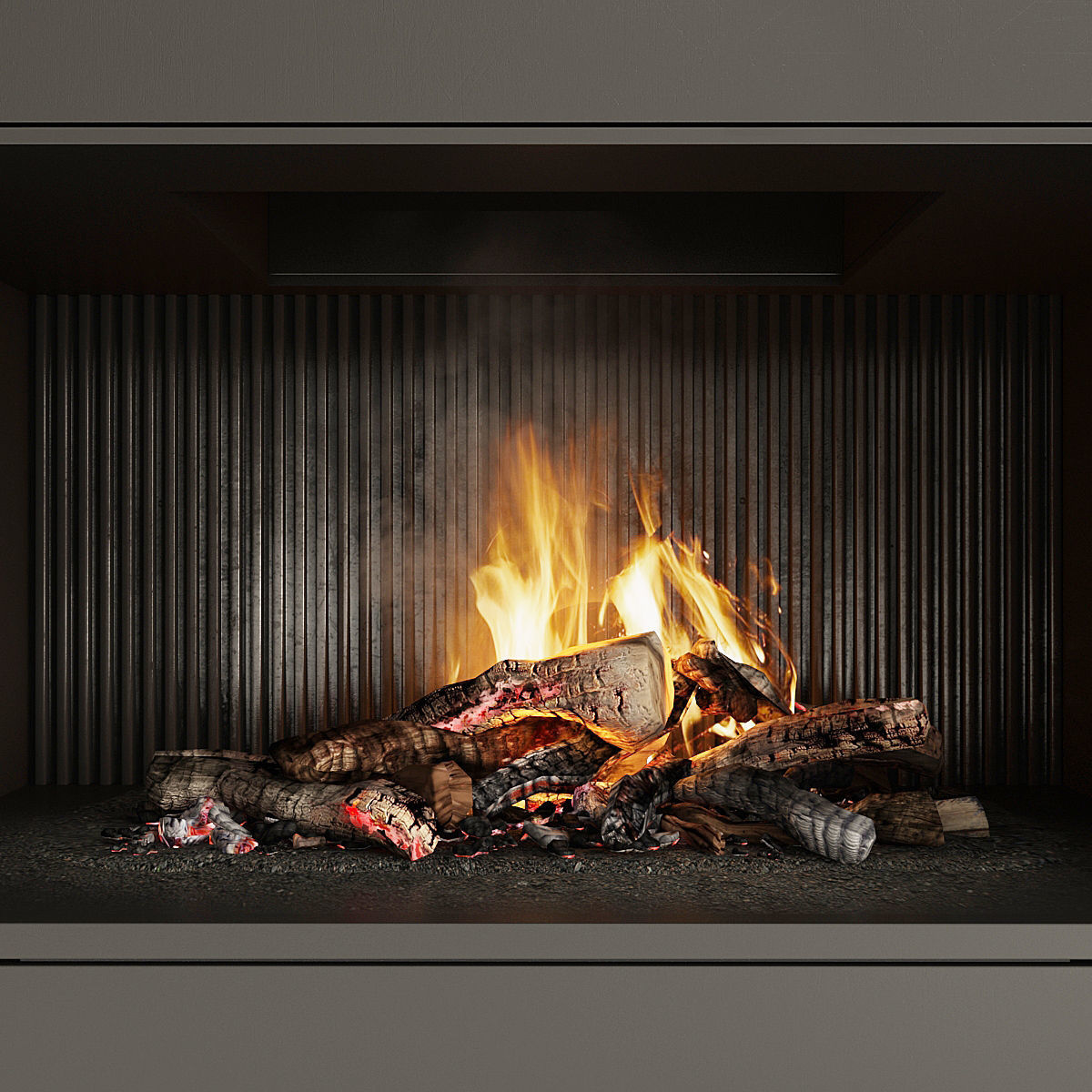 Fireplace and Firewood 34 3D model_3