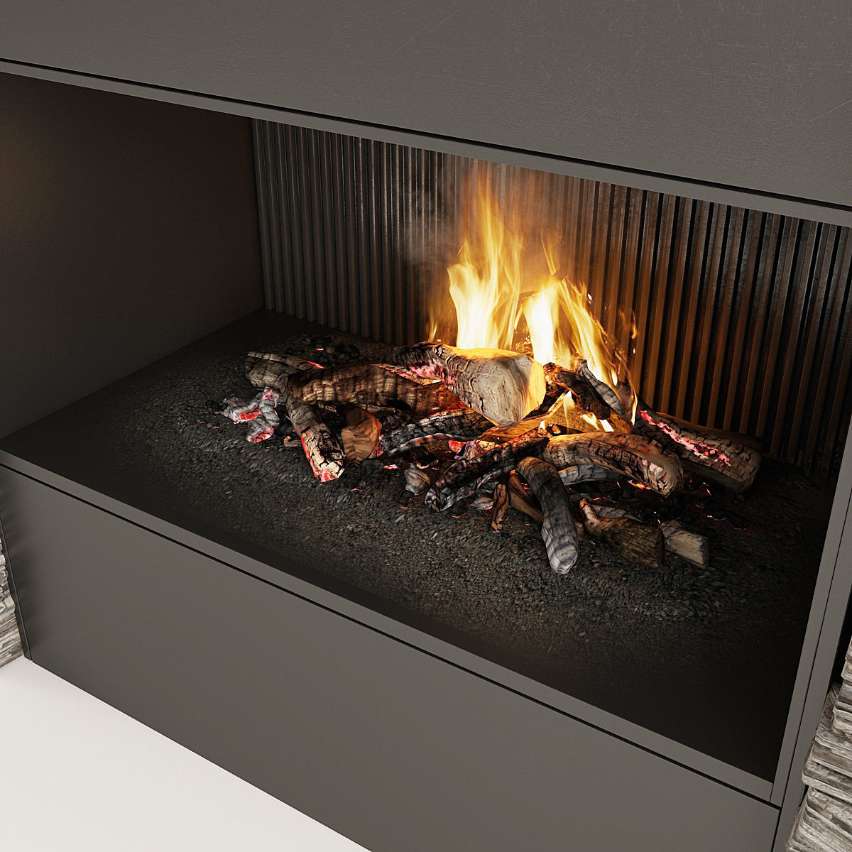 Fireplace and Firewood 34 3D model_5