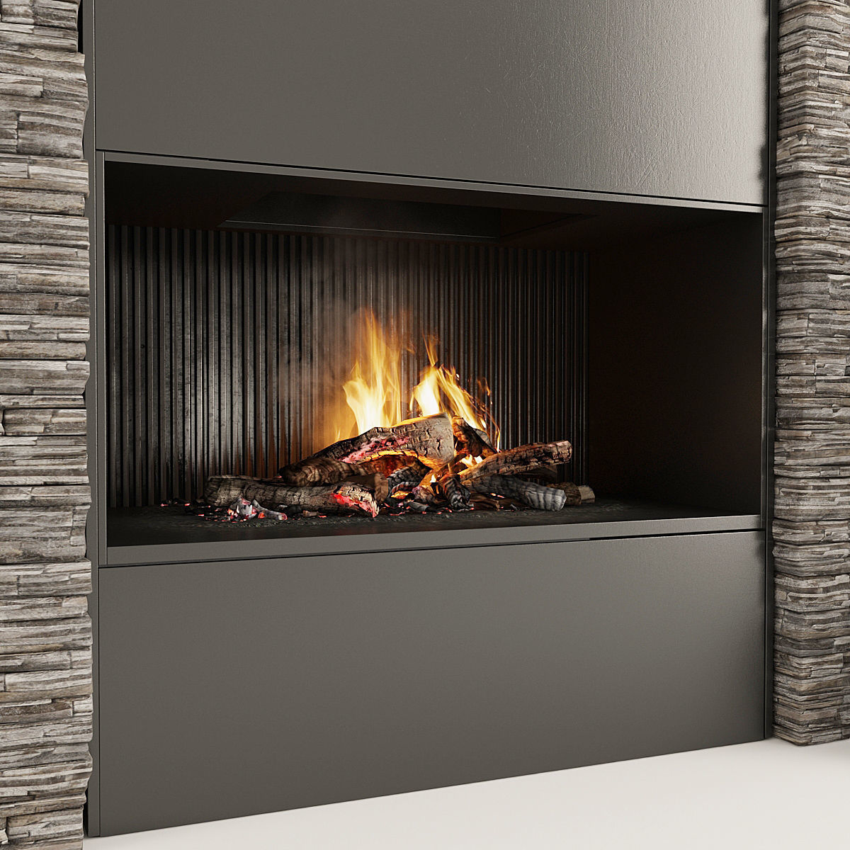 Fireplace and Firewood 34 3D model_10