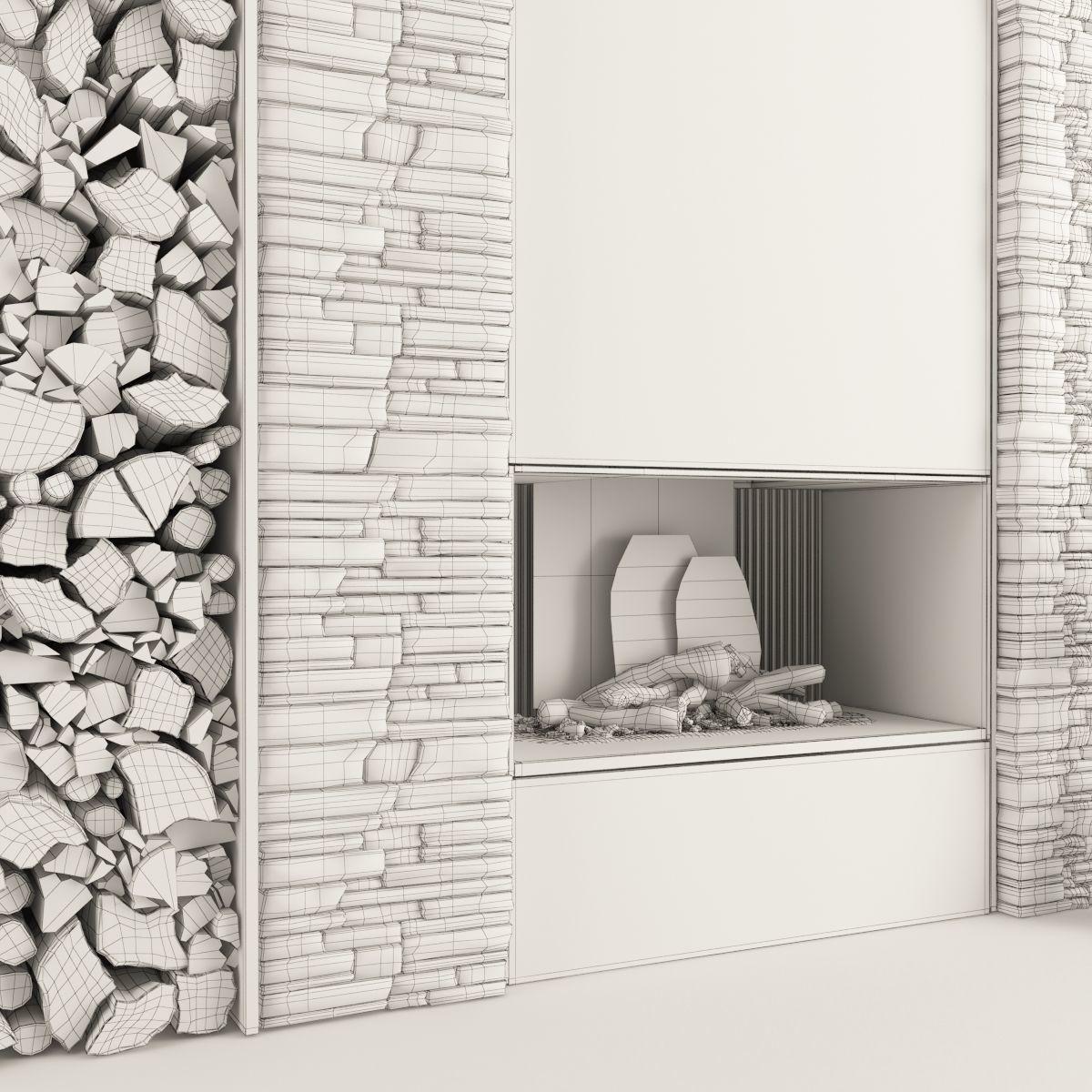 Fireplace and Firewood 34 3D model_13