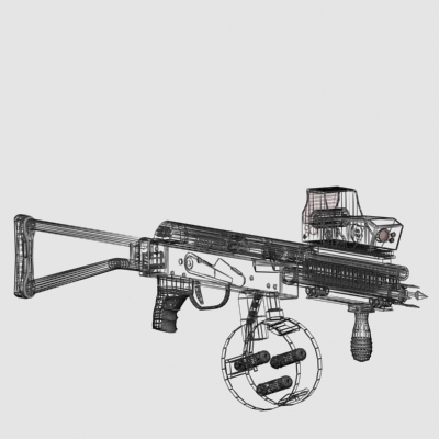 Weapon Collection rifle with scope 3D model_3