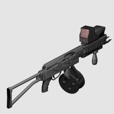 Weapon Collection rifle with scope 3D model_11