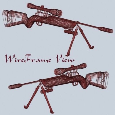 Weapon Collection rifle with scope 3D model_8