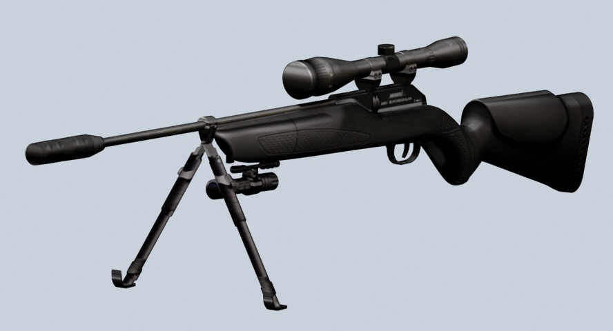 Weapon Collection rifle with scope 3D model_7