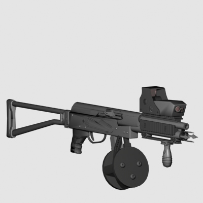 Weapon Collection rifle with scope 3D model_10