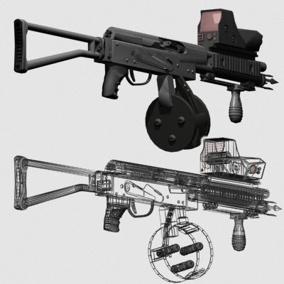 Weapon Collection rifle with scope 3D model_9