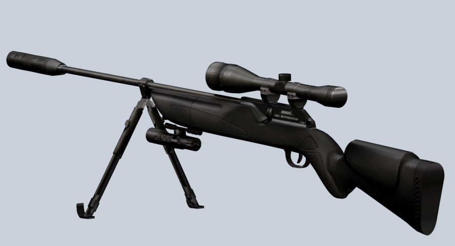 Weapon Collection rifle with scope 3D model_6