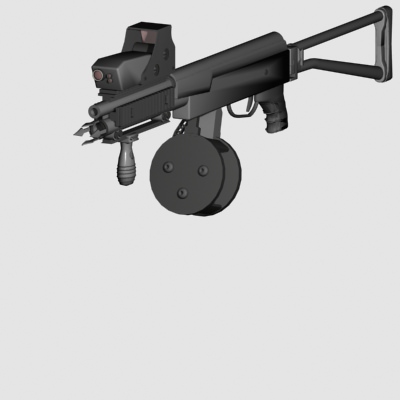 Weapon Collection rifle with scope 3D model_1