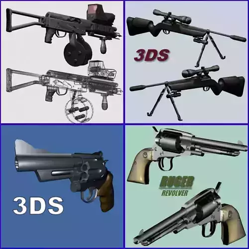 Weapon Collection rifle with scope 3D model