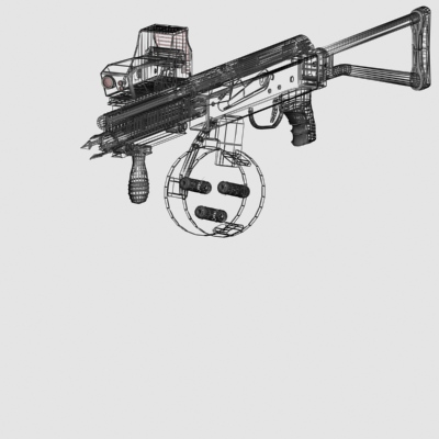 Weapon Collection rifle with scope 3D model_2