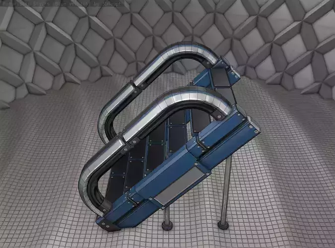Sci-Fi Stairs - 12 - Blue Version