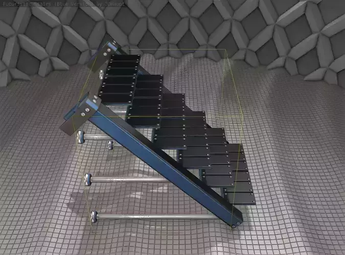 Sci-Fi Stairs - 13 - Blue Version