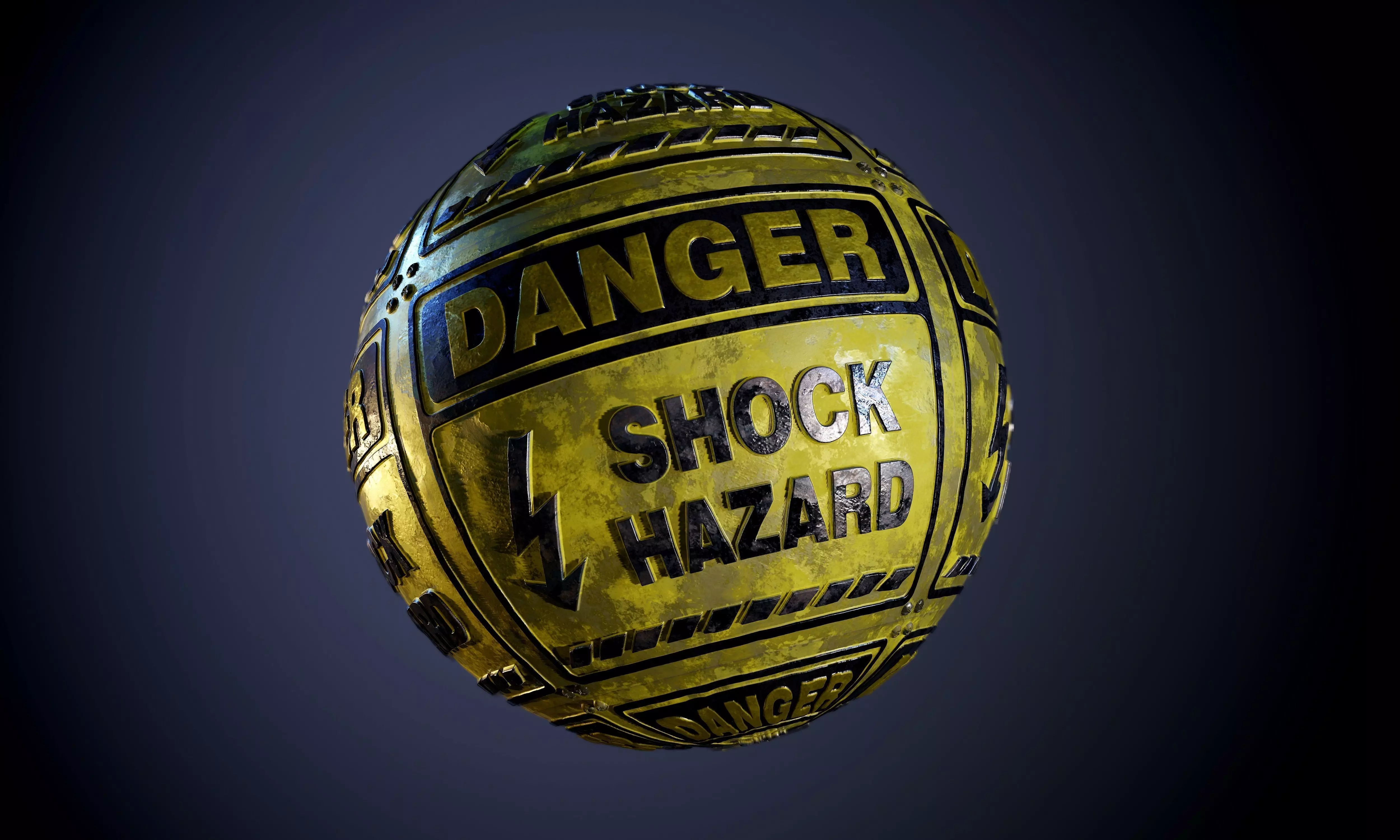 Danger Shock Hazard Sign Dirty Seamless PBR Texture Texture_0