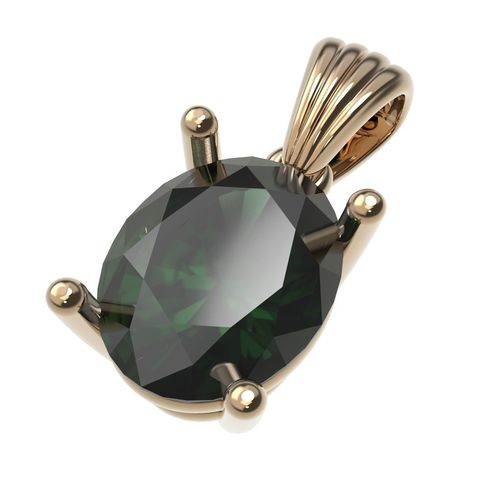 Crassic Pendant Gold Silver Oval Gemstones 10x8 3D print model