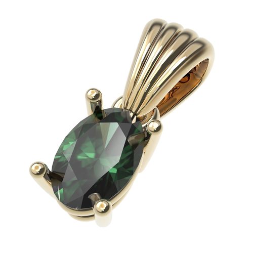 Crassic Pendant Gold Silver Oval Gemstones 6x4 3D print model