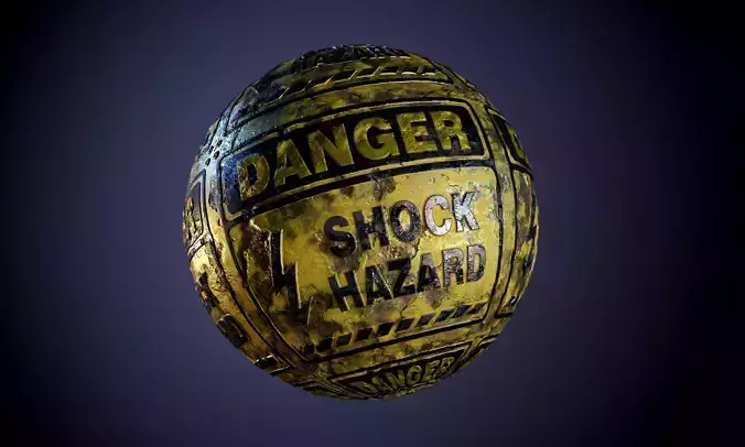 Metal Danger Hazard Sign Dirty Rusty Seamless PBR Texture