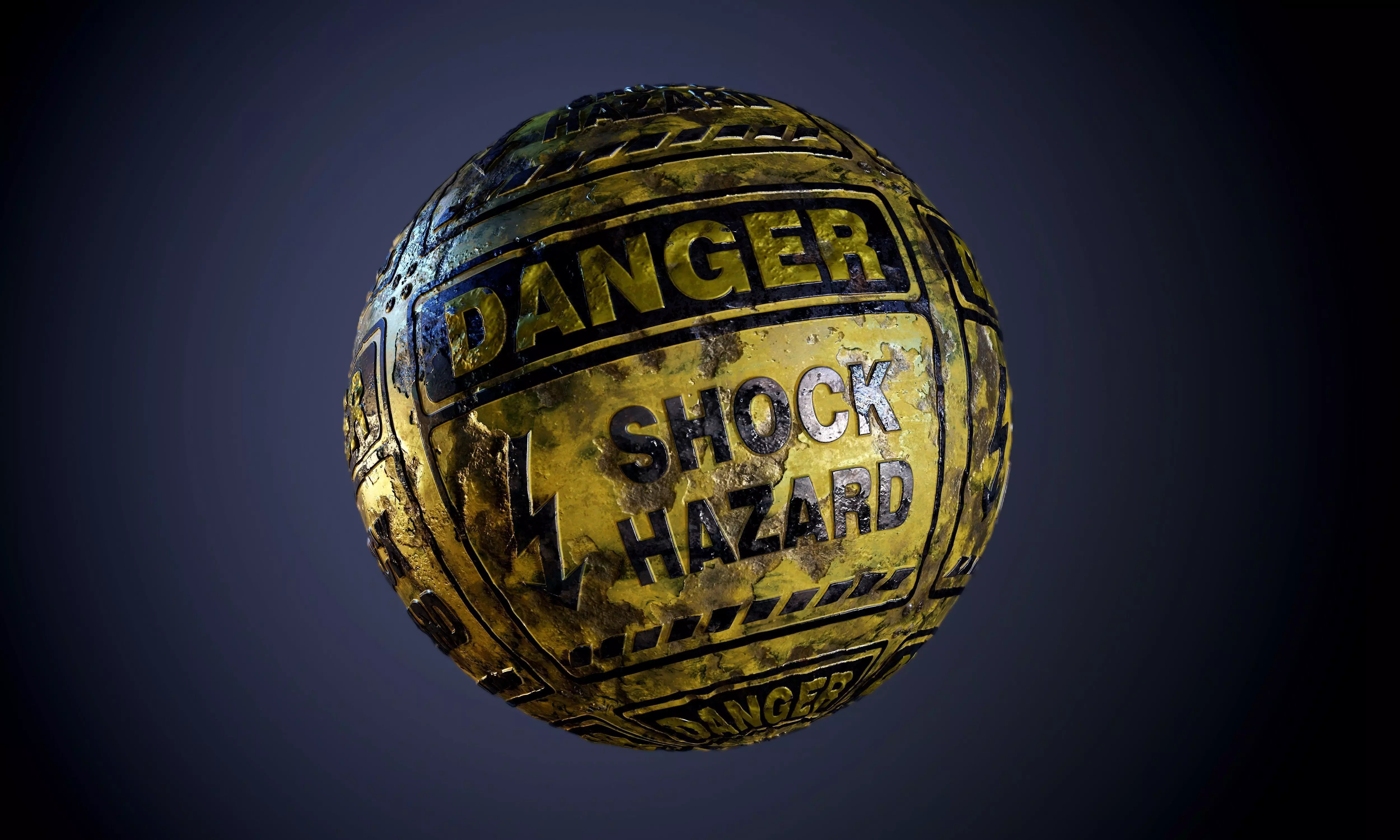 Metal Danger Hazard Sign Dirty Rusty Seamless PBR Texture Texture_0