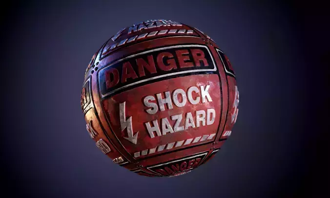 Metal Danger Hazard Sign Dirty Rusty Seamless PBR Texture