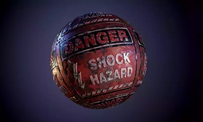 Metal Danger Hazard Red Sign Rusty Seamless PBR Texture Texture