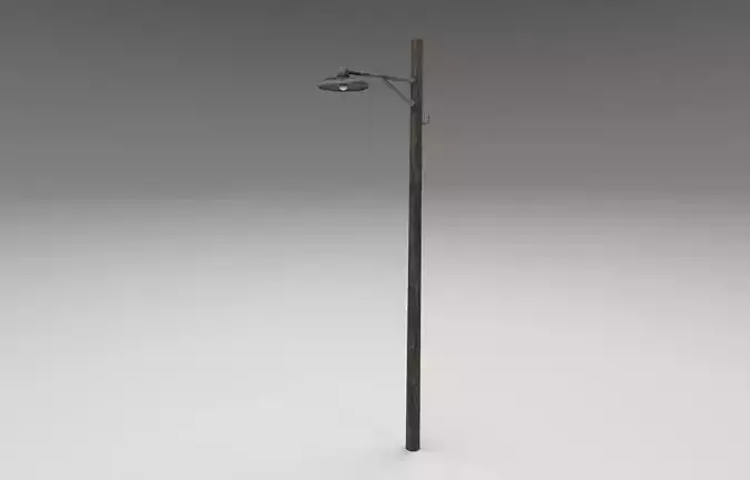 Wooden light pole Low-poly 3D model