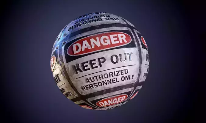 Danger Hazard Sign Keep Out Seamless PBR Texture