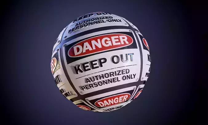 Danger Hazard Sign Keep Out Clean Seamless PBR Texture