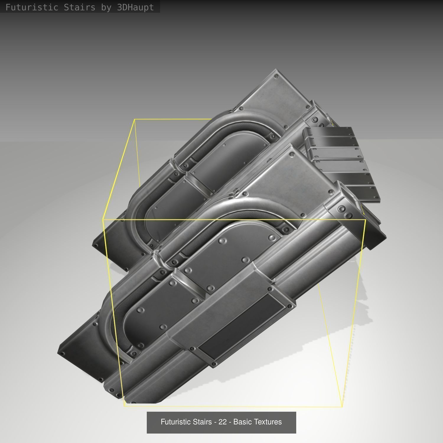 Futuristic Stairs - Basic Textures - without glass 3D Model Collection_25
