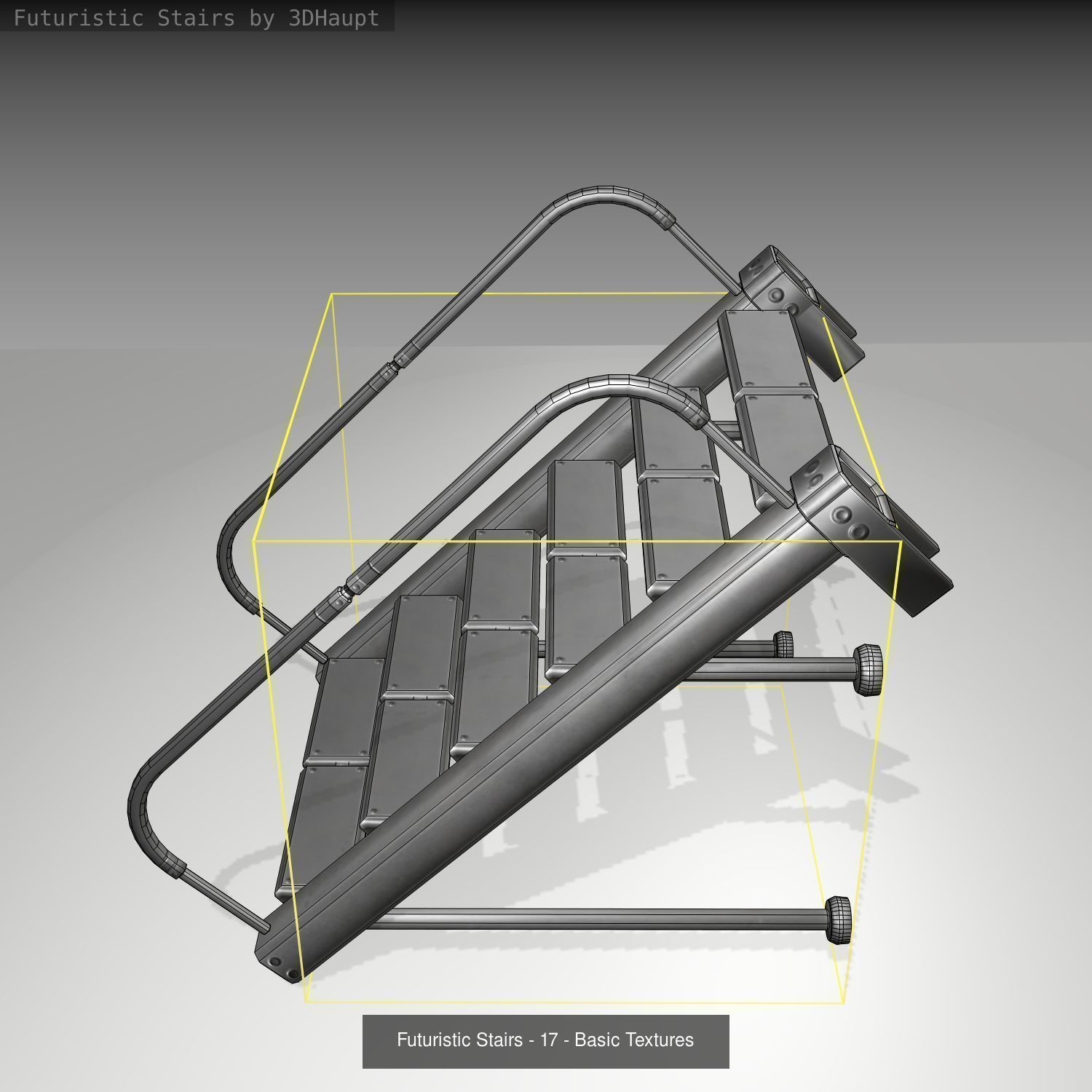 Futuristic Stairs - Basic Textures - without glass 3D Model Collection_20