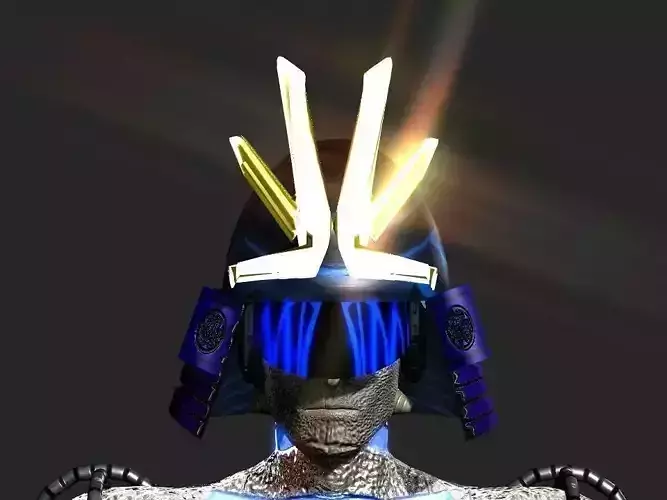 Helmet of samurai  Low-poly 3D model