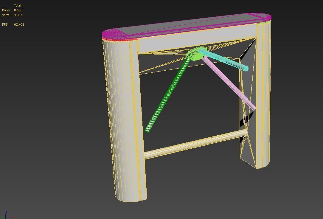 Turnstile tripod Trilock 3D model_14