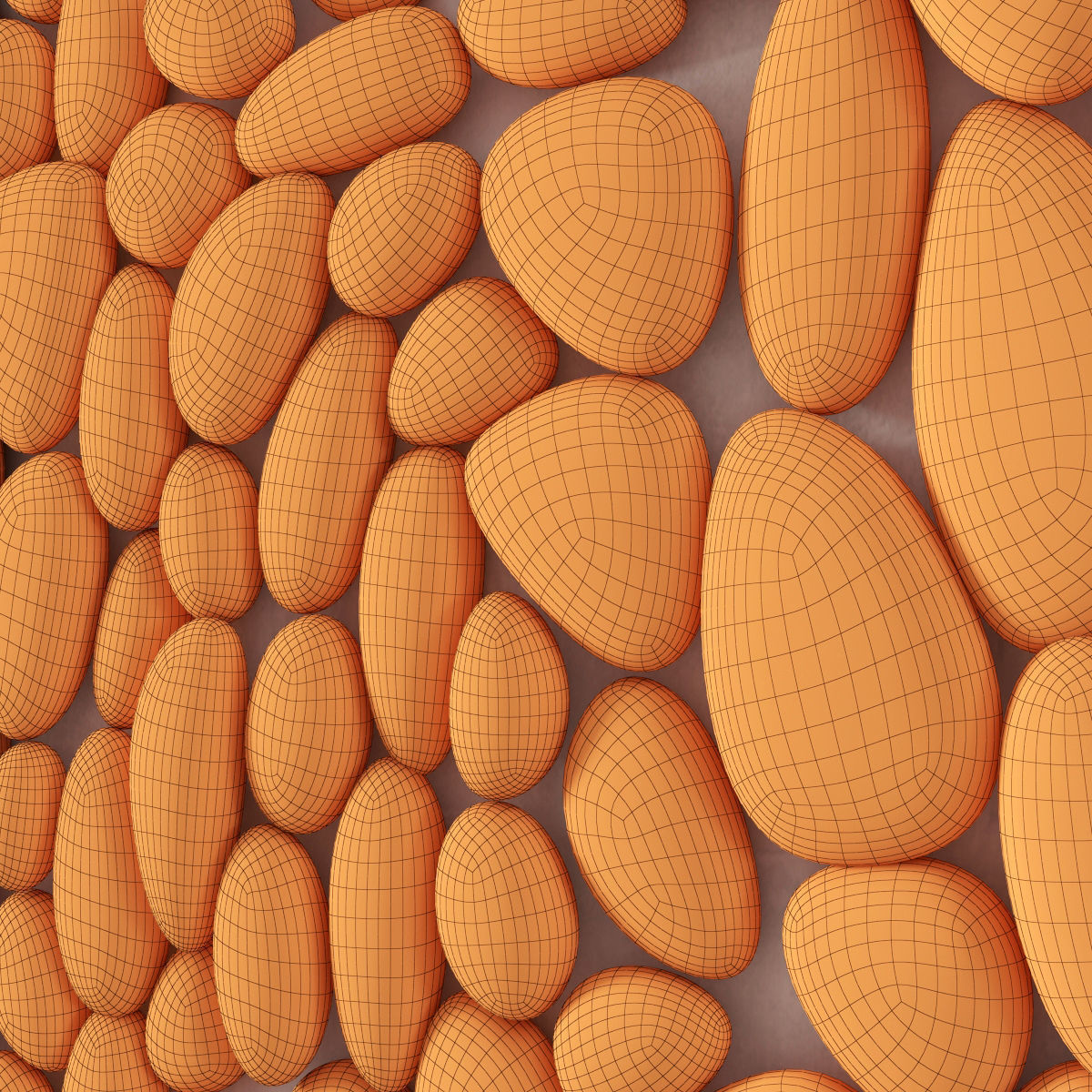 Oval Pebble Panel n4 3D model_6