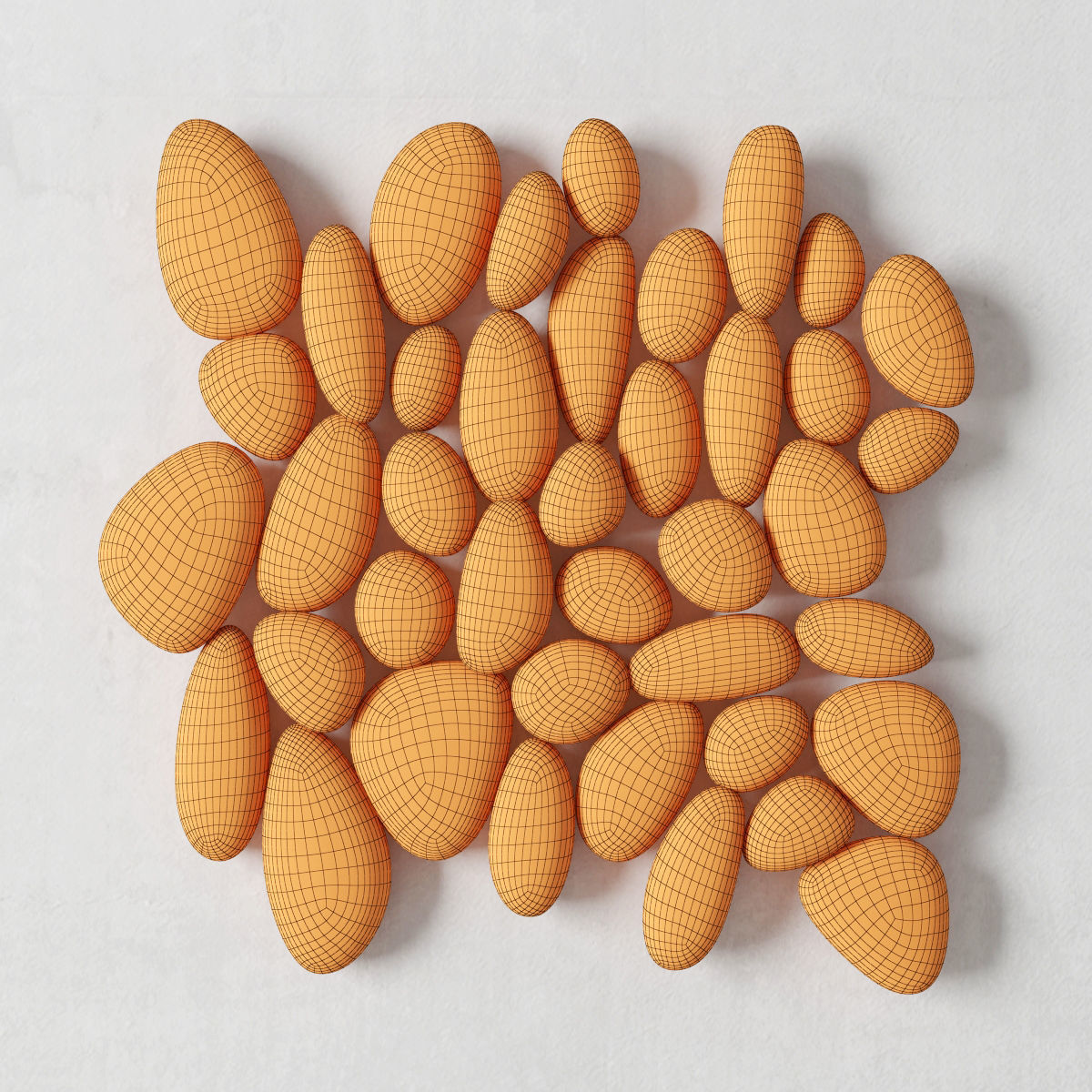 Oval Pebble Panel n4 3D model_7