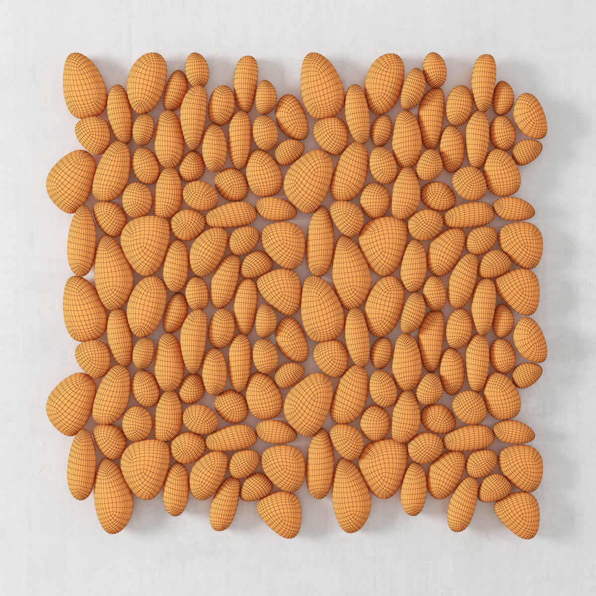 Oval Pebble Panel n4 3D model_4