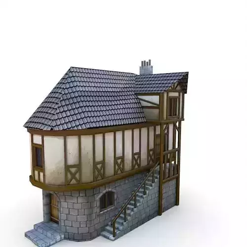 Medieval Building 23 Village Apothecary Low-poly 3D model
